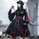 Wjczt 2024 Original design military style lolita Sanction OP Dark retro military lo uniform skirt