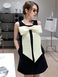 Wjczt French Temperament Fashion Small Fragrant Sleeveless Big Bow Dress Summer Women's Clothing Mini Luxury Evening Dresses Formal