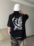 Wjczt Oversized Graphic Cotton T-shirts Women Harajuku Hip Hop Style Tees Female Grunge Y2k Korean Streetwear White Black Tops