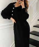 Wjczt Plus Size 5XL 150KG Women Autumn Winter Knitted Dress Turtleneck Sexy High Elastic Oversized Sweater Dress knit Warm Long Dress