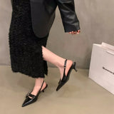 Wjczt New Ladies Shoes High Heels Women Sandals Spring Summer Pointed Toe Party Footwear Fashion Buckle Strap Female Shoes Pumps