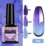 Wjczt 7.3ml Thermal Gel Polish More Colors Temperature Color Changing Glitter UV Gel Varnish Soak Off UV LED Gel Lacquers Nail Polish