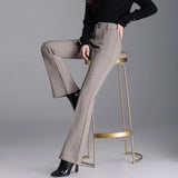 Wjczt 2024 Autumn New High Waist Slimming Draping Professional Micro-Pull Straight Suit Trousers Bell-Bottom Pants korean