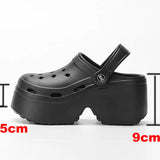 Wjczt 2024 Chunky Platform Clogs Sandals for Women Summer Outdoor Non Slip Beach Slippers Woman Eva Thick Bottom Sandles