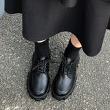 Wjczt Black Chunky Platform Heels Mary Jane Shoes Lolita Platform Shoes Oxfords Women School Uniform Student Shoes Girls Kawaii Pumps