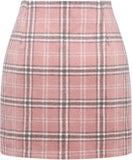 Wjczt Womens High Waist Plaid Skirt Bodycon Pencil Wool Mini Skirts Kawaii Skirt   Fashion Clothing   Christmas Dress-up