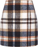 Wjczt Womens High Waist Plaid Skirt Bodycon Pencil Wool Mini Skirts Kawaii Skirt   Fashion Clothing   Christmas Dress-up