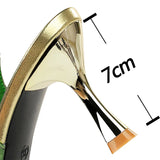 Wjczt 2024 New Ethnic Style Women Pumps Silks Satins High Heels Pointed Hollow Women Sandals Metal Heel Kitten Heels Sexy Party Shoes