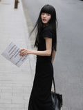 Wjczt  -Casual Spring Outfits Summer Vacation Looks Summer Women Dress Bodycon Mini Evening Female Vintage Party Beach Women Dresses Girls Casual Vestido Prom Sexy Skinny Black Y2K