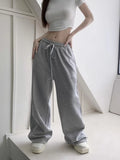 Wjczt Wide Leg Sweatpants Women Casual Classic Black Gray Joggers Oversized Sports Trousers Baggy Female Streetwear All-match