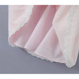 Wjczt 2024 Women Sweet Lace Spliced Pink Sling Mini Dress Sexy Sleeveless V Neck Female Holiday Summer Dresses Party Robe