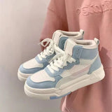 Wjczt Blue Platform Sneakers Women's Sports Shoes Vintage Casual Vulcanize Kawaii Lolita Harajuku School Boot Female Flats New Trend