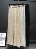 Wjczt Women Silver Full Sequined Wide Leg Pants Elastic Waist Bling Luxury Chic Capris Casual Gold Long Pants Female Club 2024