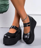 Wjczt Brand New Female Lolita Cute Mary Janes Pumps Platform Wedges High Heels women's Pumps Sweet Gothic Punk Shoes Woman