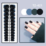 Wjczt 24Pcs/Set Long Round Head Bright Solid Color Press On Acrylic Nail Art Fake Nails Finished Wearing Manicure Reusable False Nails