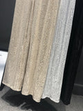 Wjczt Women Silver Full Sequined Wide Leg Pants Elastic Waist Bling Luxury Chic Capris Casual Gold Long Pants Female Club 2024