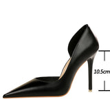 Wjczt Shoes Black Women Pumps Quality Leather Women Shoes High Heels Fashion Wedding Shoes Stiletto Luxurious Elegant Pumps