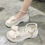 Wjczt Women Thick Platform Mary Janes Lolita Shoes Party Pumps Summer New Sandals Bow Chain Mujer Shoes Fashion Oxford Zapatos