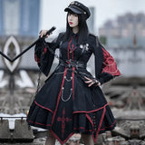 Wjczt 2024 Original design military style lolita Sanction OP Dark retro military lo uniform skirt