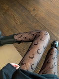 Wjczt Classic Lolita Hollowed Out Lace Mesh Sexy Leggings Retro Floral Rattan White Stocking Club Hot Tights Japanese Pantyhose