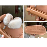 Wjczt Women's Snow Boots Winter Warm Thick Ankle Boots Outdoor Anti Slip Furry Bow Cotton Shoes Comfortable Waterproof Plush Boots