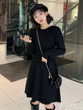 Wjczt Autumn Winter Women New Korean Twist Sweater Dress Female O-neck A-line Vestidos Ladies Long Sleeve Knit Dresses M301