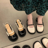 Wjczt Mary Janes Platform Shoes Summer Buckle Bow Round Toe Sweet Casual Shoes Lolita Hollow Fairy Elegant Sandals Woman Shoes