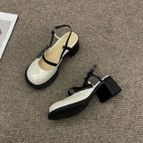 Wjczt Mary Janes Platform Shoes Summer Buckle Bow Round Toe Sweet Casual Shoes Lolita Hollow Fairy Elegant Sandals Woman Shoes