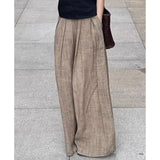 Wjczt Lightweight Cotton and Linen Wide-Leg Pants 2024 New Spring and Summer Loose Straight Slimming Mop Pants Women's Casual Pants