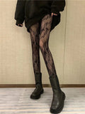 Wjczt Classic Lolita Hollowed Out Lace Mesh Sexy Leggings Retro Floral Rattan White Stocking Club Hot Tights Japanese Pantyhose