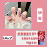 Wjczt 24Pcs New White Daisy Fake Nails Short Simple Detachable Wearable Armor Wearing Reusable False Nails Ballerina Press on Nail Set