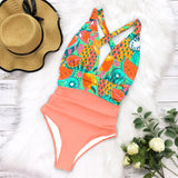 Wjczt 2024 Sexy One Piece Swimsuit Women Swimwear Push Up Monokini Ruffle Bathing Suit Floral Bodysuit Beach Wear Female Swimsuit