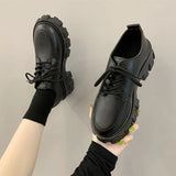 Wjczt Black Chunky Platform Heels Mary Jane Shoes Lolita Platform Shoes Oxfords Women School Uniform Student Shoes Girls Kawaii Pumps