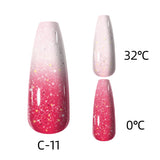 Wjczt 7.3ml Thermal Gel Polish More Colors Temperature Color Changing Glitter UV Gel Varnish Soak Off UV LED Gel Lacquers Nail Polish