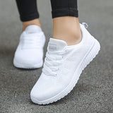 Wjczt Women Casual Shoes Fashion Breathable Walking Mesh Flat Shoes for Woman White Sneakers Women Tenis Feminino Women Shoes