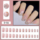 Wjczt 24Pcs/Set Press On Fake Nails Green Wearing Reusable False Nails Art Girls Ballerina Coffin Nail With Glue Full Cover Artificial