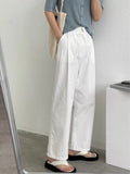 Wjczt Summer Versatile White Pants Spring/Summer Good Model Look Straight Leg Loose Slimming Tofu Pants Casual Straight Pants Trousers