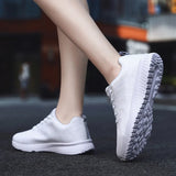 Wjczt Women Casual Shoes Fashion Breathable Walking Mesh Flat Shoes for Woman White Sneakers Women Tenis Feminino Women Shoes