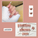 Wjczt 24p Artifical Fake Nails Full Coverage False Nails White Clouds French Long Wearing Reusable Nail Coffin Ballerina Press on Nail