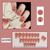 Wjczt 24p Artifical Fake Nails Full Coverage False Nails White Clouds French Long Wearing Reusable Nail Coffin Ballerina Press on Nail