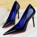 Wjczt Shoes Patent Leather Women Pumps Sexy High Heels Pointed Lady Party Shoes Stilettos Women Heels Fashion Wedding Shoes