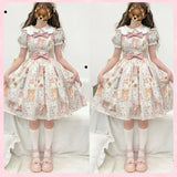 Wjczt Sweet Girls Lolita Cute Cat Bowknots Flat Shoes,Students School Kawaii Princess Mary Janes Big Head Shoes