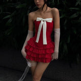 Wjczt outfit ideal Your Christmas Bow Mini Skirt Set