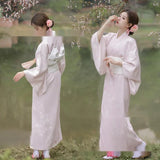 Wjczt Japanese modified kimono women's formal dress traditional Japanese sleeves and wind yukata clothing