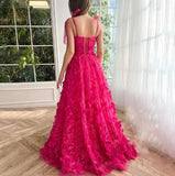 Wjczt Fuchsia Tulle Long Dresses for Prom Spaghetti Straps Robe Formal Dresses for Women Party Wedding Evening Dress Ball Gowns 2024