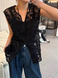 Wjczt Streetwear Summer Sleeveless Sexy Women Dresses Y2k Aesthetic Embroidery Flower Dress Fairy Harajuku Lace Split Grunge Vestidos