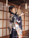 Wjczt Japanese modified kimono women's formal dress traditional Japanese sleeves and wind yukata clothing