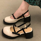 Wjczt Mary Janes Platform Shoes Summer Buckle Bow Round Toe Sweet Casual Shoes Lolita Hollow Fairy Elegant Sandals Woman Shoes