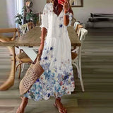 Wjczt Boho Loosen V Neck Tassel Long Dress 2023 Spring Floral Print Pleated Party Maxi Dress Women Embroidery Lace Sleeve Summer Dress