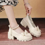 Wjczt Lolita Shoes Women Japanese Style Mary Jane Shoes Women Vintage Shallow High Heels Chunky Platform Shoes Cosplay Female Sandals